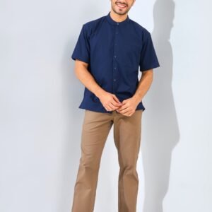 Jack Nicklaus Elite Kemeja Pria Lengan Pendek Slim Fit Navy