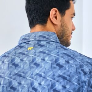 Jack Nicklaus Roccella Premium Zig Zag Print Polo Regular Fit Blue Robin