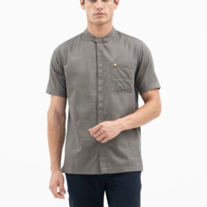 Jack Nicklaus Fortunato Kemeja Pria Lengan Pendek Slim Fit Dark Grey