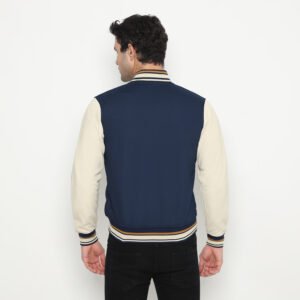d&f Jaket Bomber CVC Pria Navy Cream