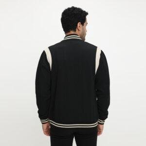 d&f Napoleon Jaket shoulder cut & sewn pria- Hitam Cream