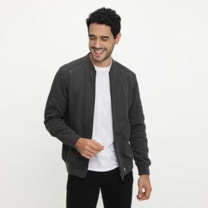 d&f Jaket pria bomber casual-abu tua