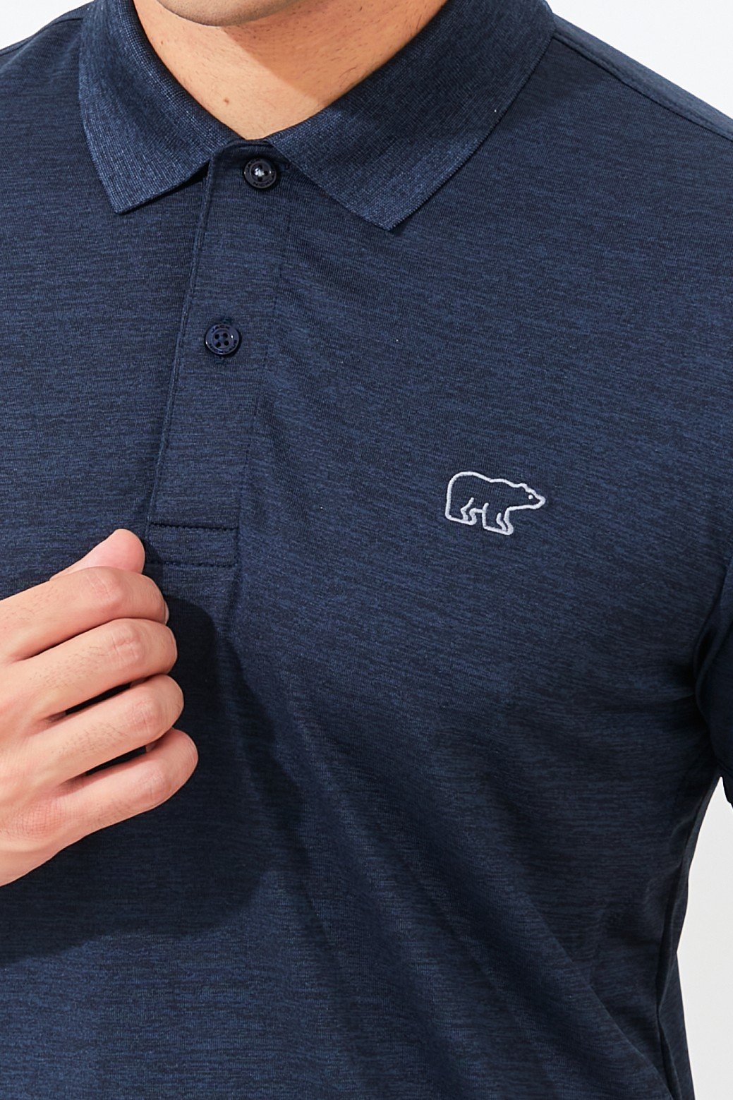 Jack Nicklaus Cornell Polo Shirt Pria Slim Fit Navy - Image 5