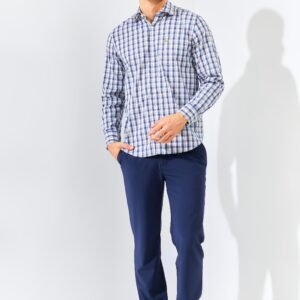 Jack Nicklaus Kerr Savoy Medium Check Long Sleeve Blue Port