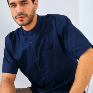 Jack Nicklaus Elite Kemeja Pria Lengan Pendek Slim Fit Navy