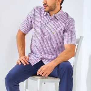 Jack Nicklaus Siculo Chelsea Plaid Short Sleeve Sporting Coral