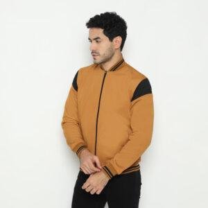d&f CVC Jaket pria Bomber - coklat list hitam