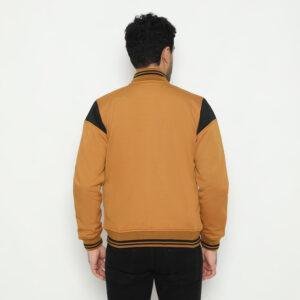 d&f CVC Jaket pria Bomber - coklat list hitam