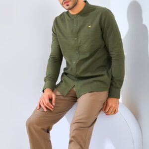 Jack Nicklaus Magnifica Kemeja Pria Lengan Panjang Slim Fit Olive