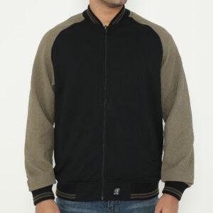 d&f Napoleon Jaket shoulder cut & sewn pria- Hitam mix olive