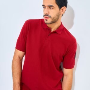 Jack Nicklaus Bariton Polo Shirt Pria Regular Fit Burgundy