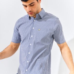 Jack Nicklaus Dario Harrow Plaid Short Sleeve Silver Taupe