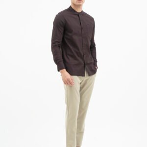 Jack Nicklaus Jet Set Kemeja Pria Lengan Panjang Slim Fit Dark Brown