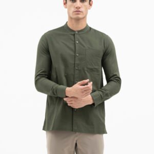 Jack Nicklaus Jet Set Kemeja Pria Lengan Panjang Slim Fit Army Green