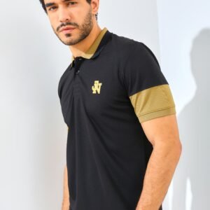 Jack Nicklaus Clark Polo Shirt Pria Slim Fit Hitam
