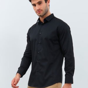 Jobb Calvington Kemeja Pria Lengan Panjang Slim Fit Hitam