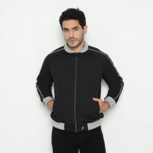 d&f CVC Jaket pria Bomber Table hitam peping - Abu muda