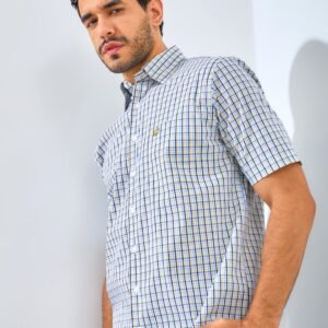 Jack Nicklaus Siculo Chelsea Plaid Short Sleeve Banana Cream