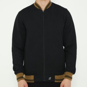 d&f Napoleon Jaket shoulder cut & sewn pria- Hitam