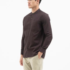 Jack Nicklaus Jet Set Kemeja Pria Lengan Panjang Slim Fit Dark Brown