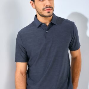 Jack Nicklaus Catania Premium Tonal Two Color Solid Polo Caviar