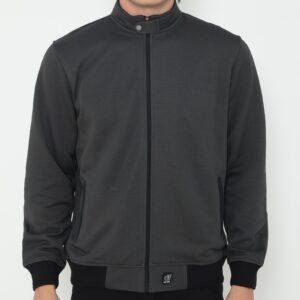 d&f Jaket Biker pria - abu tua tipis 2