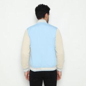 d&f CVC Jaket bomber pria - Sky blue cream