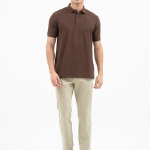 Jack Nicklaus Jazz Polo Shirt Pria Regular Fit Dark Brown