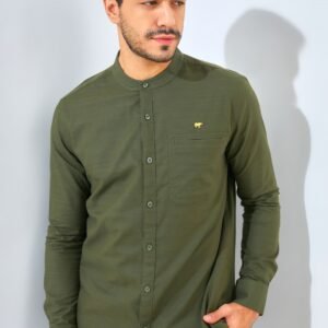 Jack Nicklaus Magnifica Kemeja Pria Lengan Panjang Slim Fit Olive