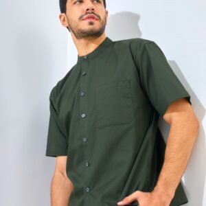 Jack Nicklaus Elite Kemeja Pria Lengan Pendek Slim Fit Army Green