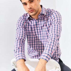 Jack Nicklaus Kerr Savoy Medium Check Long Sleeve Red Flex