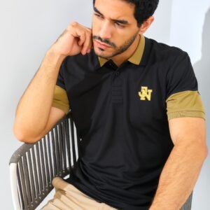 Jack Nicklaus Clark Polo Shirt Pria Slim Fit Hitam
