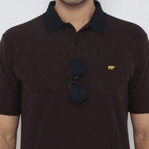 Jack Nicklaus Elantra Polo Shirt Pria Regular Fit Dark Brown