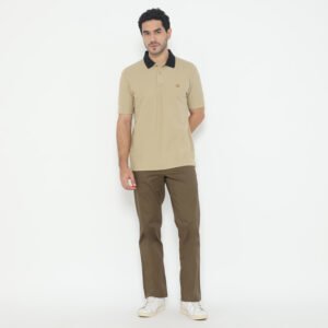 Jack Nicklaus Elantra Polo Shirt Pria Regular Fit Khaki