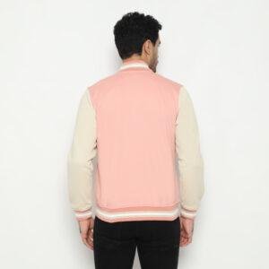 d&f CVC Jaket Bomber pria - Dusty pink cream