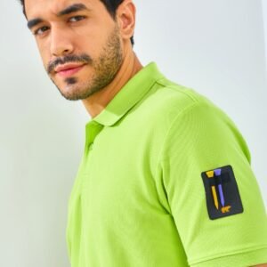 Jack Nicklaus Bariton Polo Shirt Pria Regular Fit Acid Green