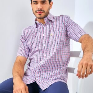 Jack Nicklaus Siculo Chelsea Plaid Short Sleeve Sporting Coral