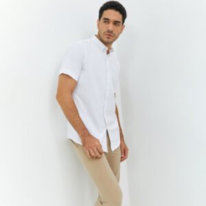 Jobb Elton Kemeja Pria Lengan Pendek Slim Fit Putih