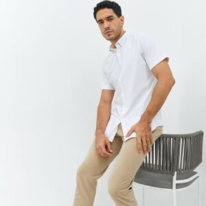 Jobb Elton Kemeja Pria Lengan Pendek Slim Fit Putih