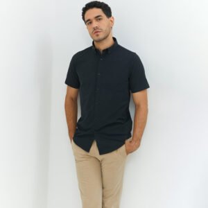 Jobb Elton Kemeja Pria Lengan Pendek Slim Fit Hitam