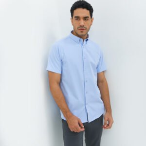 Jobb Elton Kemeja Pria Lengan Pendek Slim Fit Biru