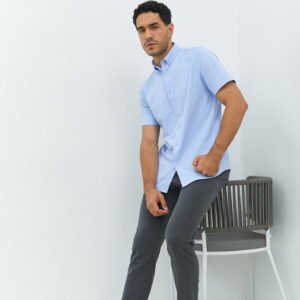 Jobb Elton Kemeja Pria Lengan Pendek Slim Fit Biru