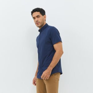 Jobb Elton Kemeja Pria Lengan Pendek Slim Fit Navy