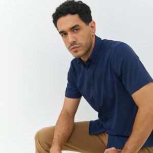 Jobb Elton Kemeja Pria Lengan Pendek Slim Fit Navy