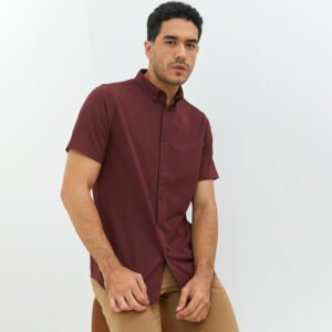 Jobb Elton Kemeja Pria Lengan Pendek Slim Fit Wine