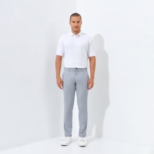 Jack Nicklaus Harrier Celana Panjang Pria Slim Fit Light Grey