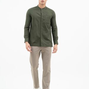 Jack Nicklaus Jet Set Kemeja Pria Lengan Panjang Slim Fit Army Green