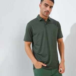 Jack Nicklaus Fourseasons Premium Tonal Two Color Solid Polo Olive Shadow