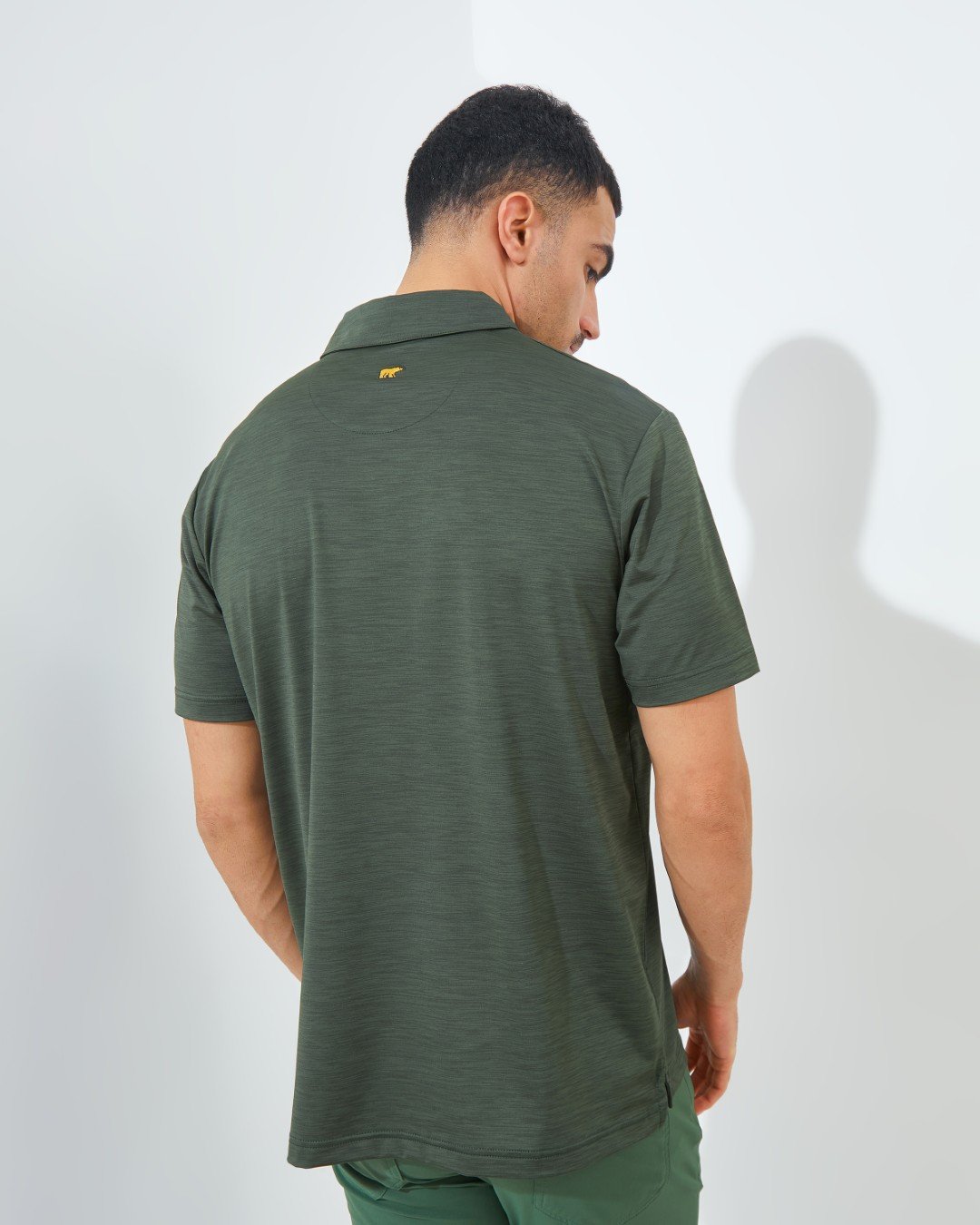 Jack Nicklaus Fourseasons Premium Tonal Two Color Solid Polo Olive Shadow - Image 5