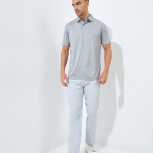 Jack Nicklaus Fourseasons Premium Tonal Two Color Solid Polo Grey Blast